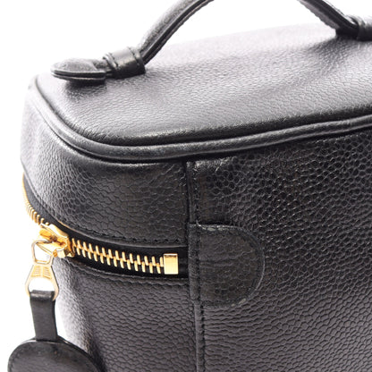ココマーク ハンドバッグ バニティバッグ キャビアスキン ブラック ゴールド金具 シャネル バッグ CHANEL