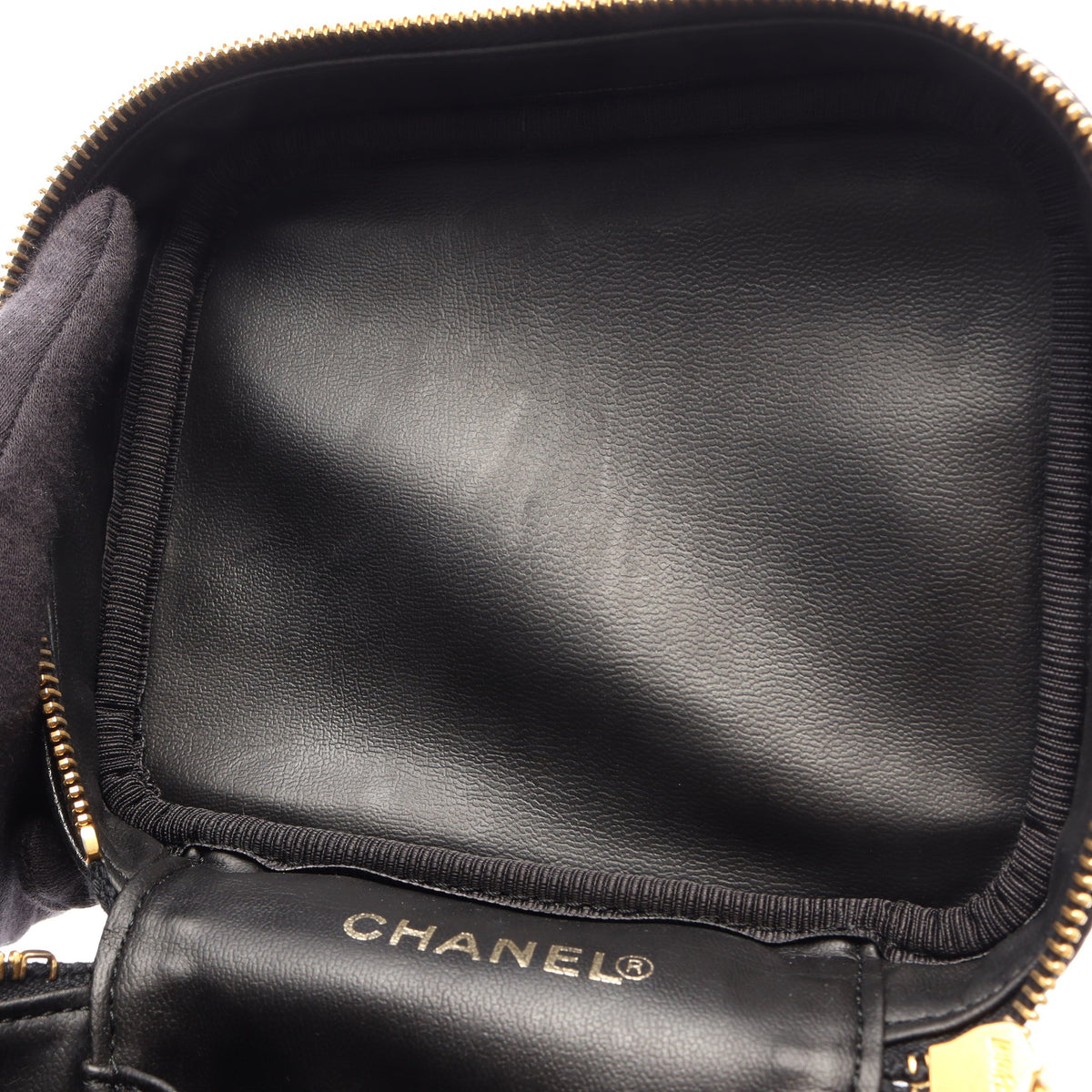 ココマーク ハンドバッグ バニティバッグ キャビアスキン ブラック ゴールド金具 シャネル バッグ CHANEL