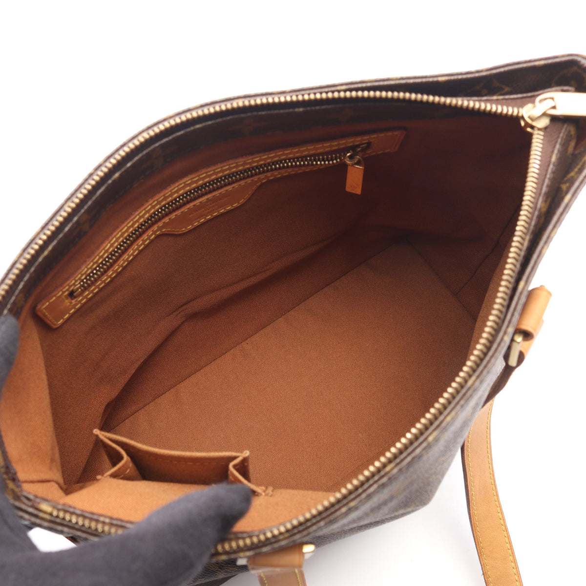 カバピアノ モノグラム ショルダーバッグ PVC レザー ブラウン ルイヴィトン バッグ LOUIS VUITTON