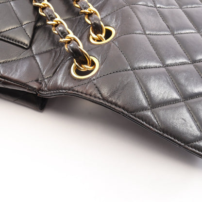 デカマトラッセ30 シングルフラップ Wチェーンショルダーバッグ ラムスキン ブラック ゴールド金具 シャネル バッグ CHANEL