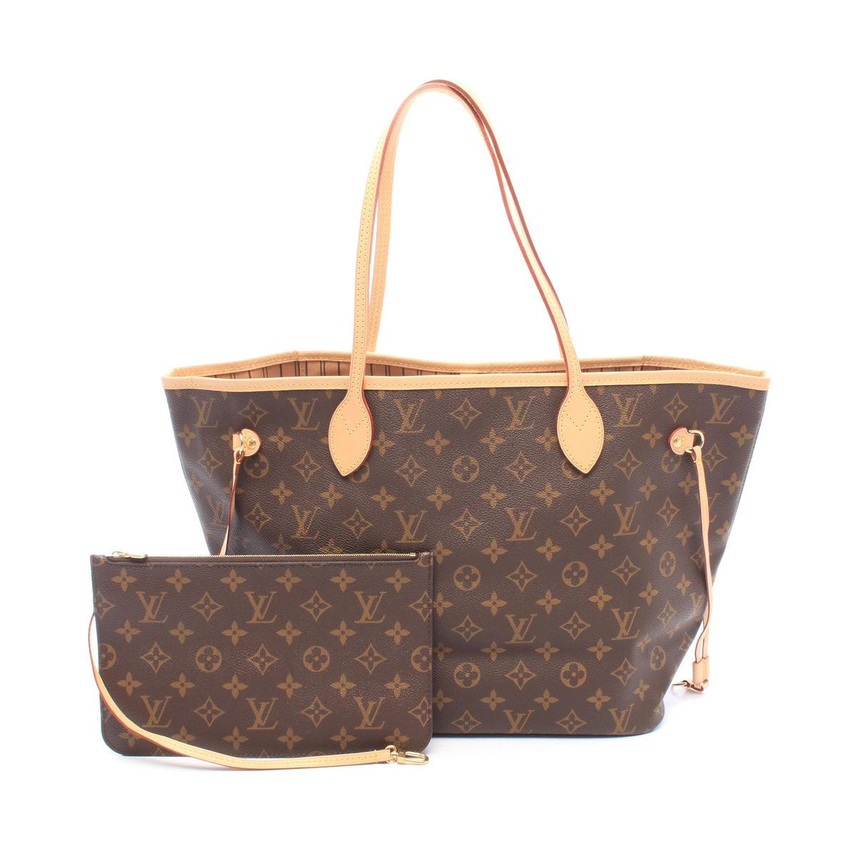 ネヴァーフルMM モノグラム ショルダーバッグ トートバッグ PVC レザー ブラウン ルイヴィトン バッグ LOUIS VUITTON