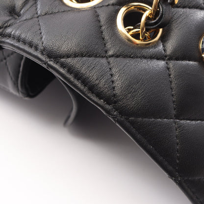 マトラッセ Wフラップ 宇宙アイコン Wチェーンショルダーバッグ ラムスキン ブラック ゴールド金具 シャネル バッグ CHANEL