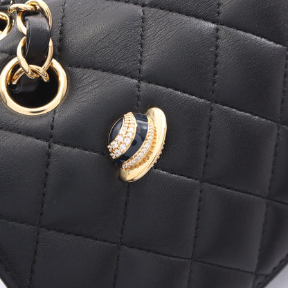 マトラッセ Wフラップ 宇宙アイコン Wチェーンショルダーバッグ ラムスキン ブラック ゴールド金具 シャネル バッグ CHANEL