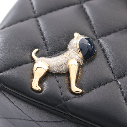 マトラッセ Wフラップ 宇宙アイコン Wチェーンショルダーバッグ ラムスキン ブラック ゴールド金具 シャネル バッグ CHANEL