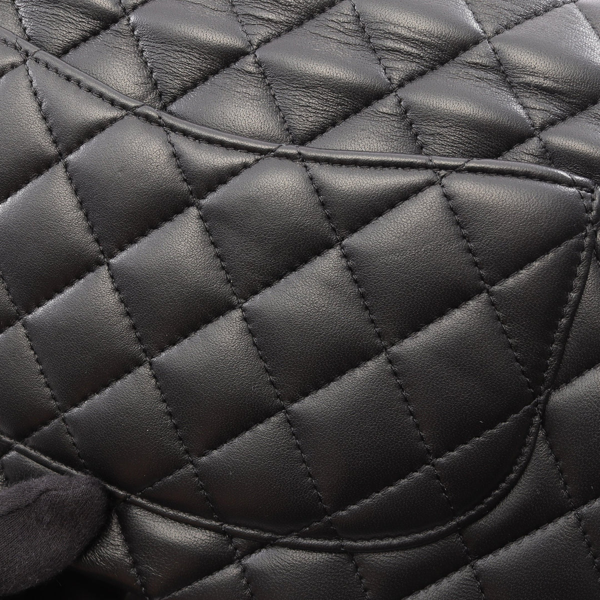 マトラッセ Wフラップ 宇宙アイコン Wチェーンショルダーバッグ ラムスキン ブラック ゴールド金具 シャネル バッグ CHANEL