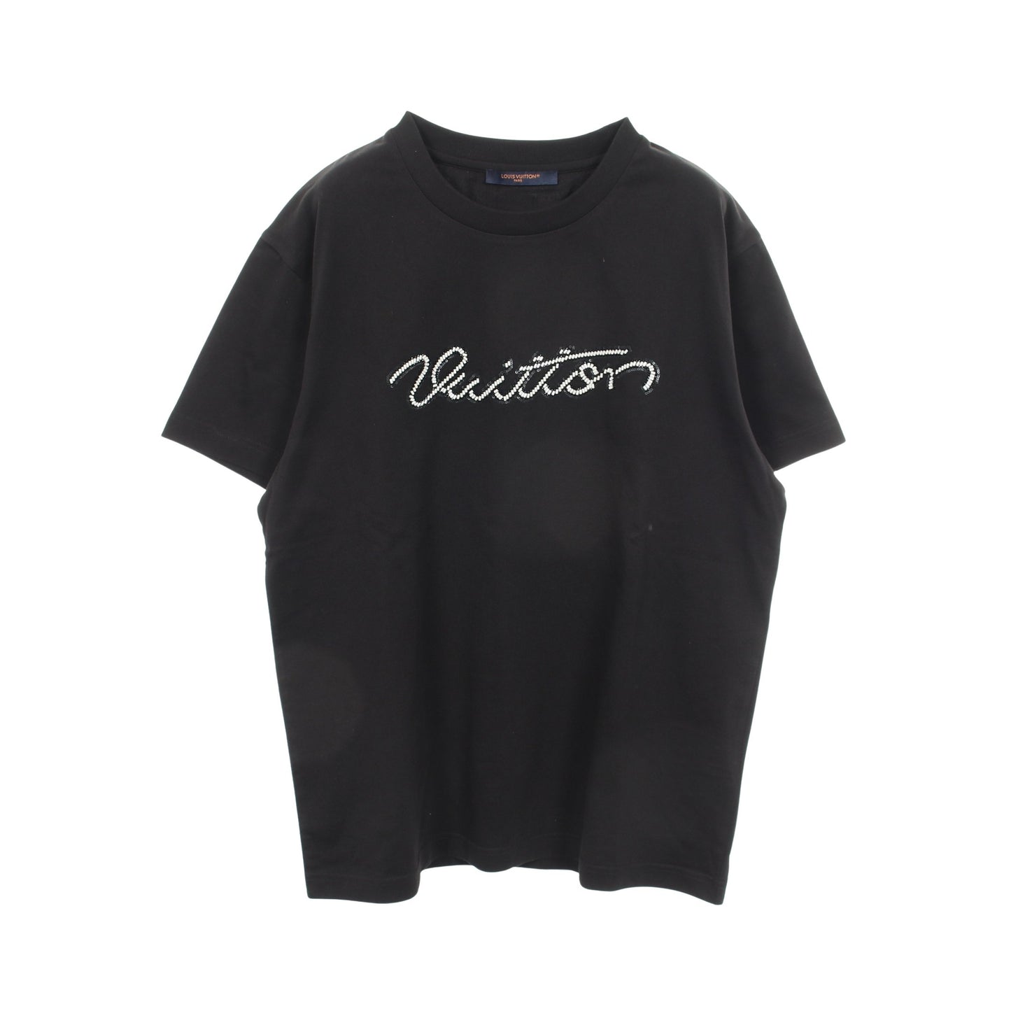 26SS エンベリッシュド シグネチャー ショートスリーブ 半袖Tシャツ コットン ブラック ルイヴィトン