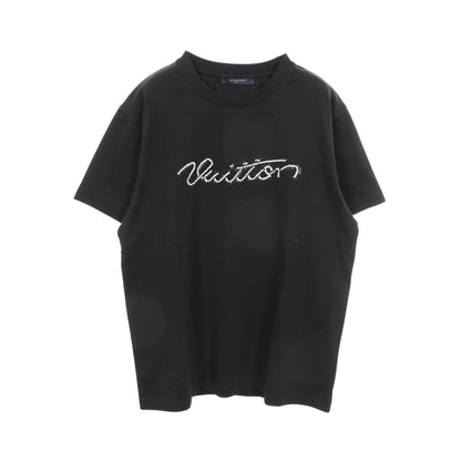 26SS エンベリッシュド シグネチャー ショートスリーブ 半袖Tシャツ コットン ブラック ルイヴィトン