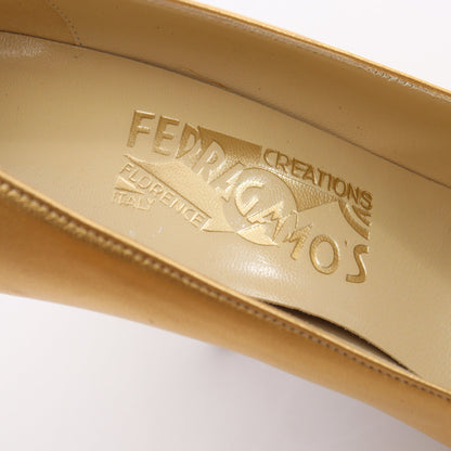 Ferragamo's Creations 500足限定 パンプス レザー ゴールド サルヴァトーレフェラガモ