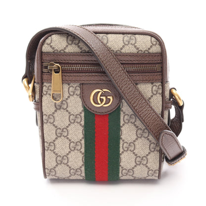 オフィディア GGスプリーム ショルダーバッグ PVC レザー ベージュ ダークブラウン マルチカラー グッチ バッグ GUCCI