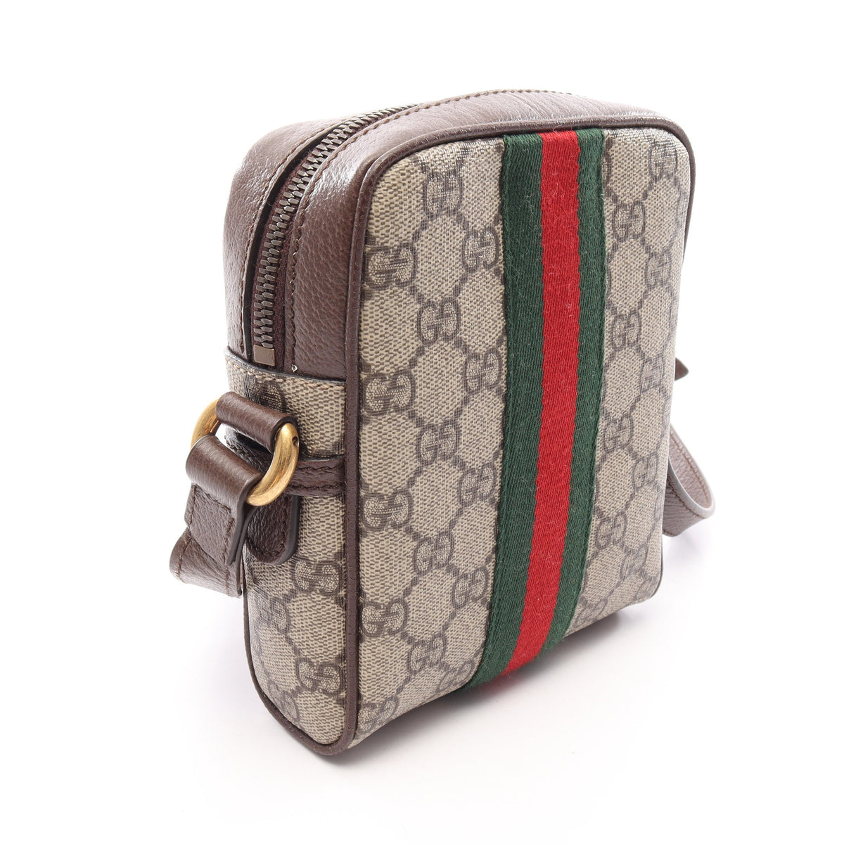 オフィディア GGスプリーム ショルダーバッグ PVC レザー ベージュ ダークブラウン マルチカラー グッチ バッグ GUCCI