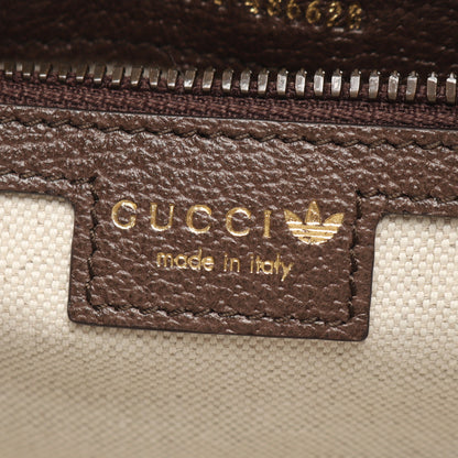 GUCCI × adidas ミニ ダッフルバッグ GGクリスタル 2WAY ハンドバッグ コーティングキャンバス レザー ベージュ ブラウン ホワイト グッチ バッグ GUCCI