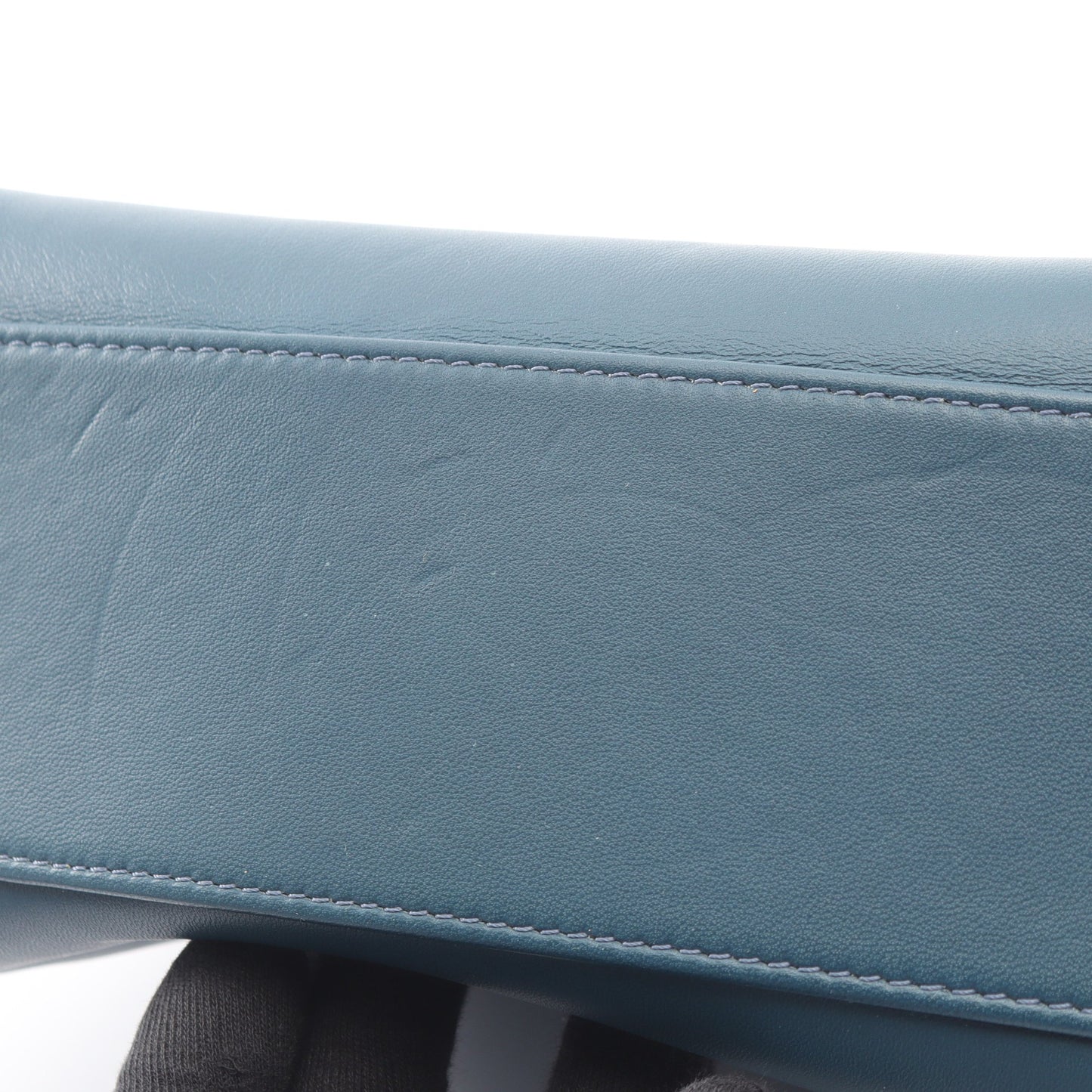 ミニピーカブー 2WAY ハンドバッグ レザー ダークブルー フェンディ バッグ FENDI