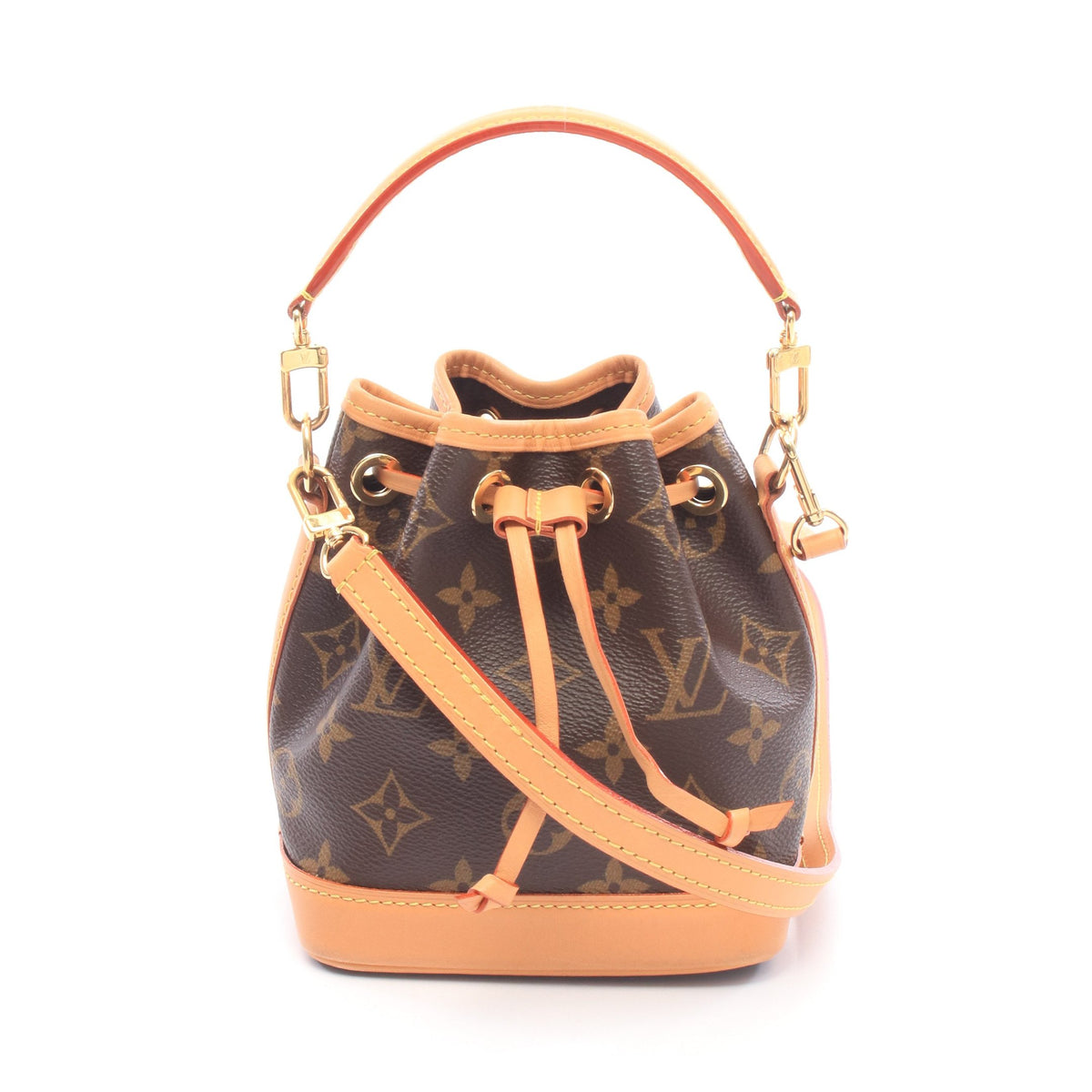 ナノ ノエ モノグラム ハンドバッグ PVC レザー ブラウン ルイヴィトン バッグ LOUIS VUITTON