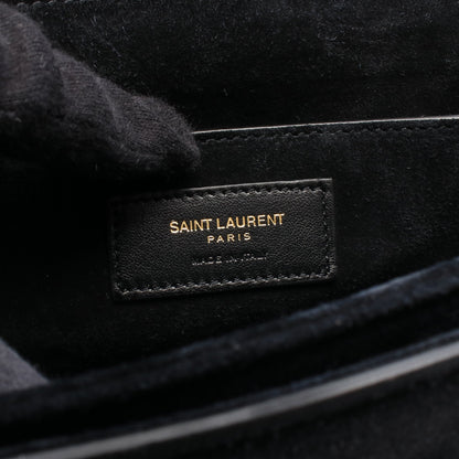 ベルシャス ミディアム ショルダーバッグ レザー スエード ブラック サンローランパリ バッグ SAINT LAURENT PARIS