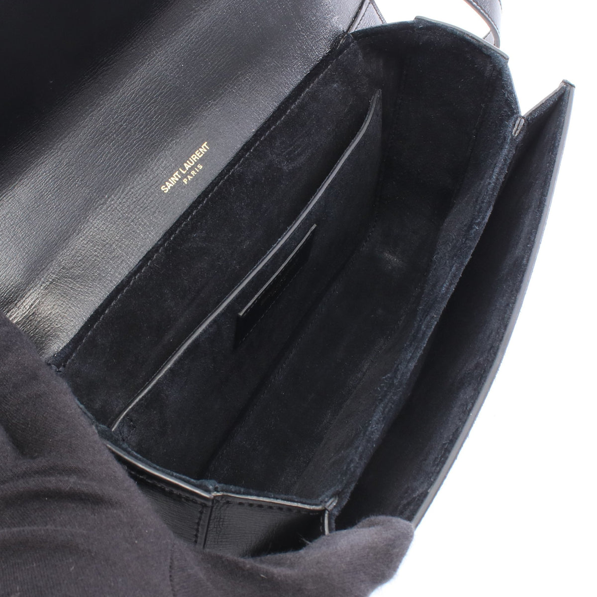 ベルシャス ミディアム ショルダーバッグ レザー スエード ブラック サンローランパリ バッグ SAINT LAURENT PARIS