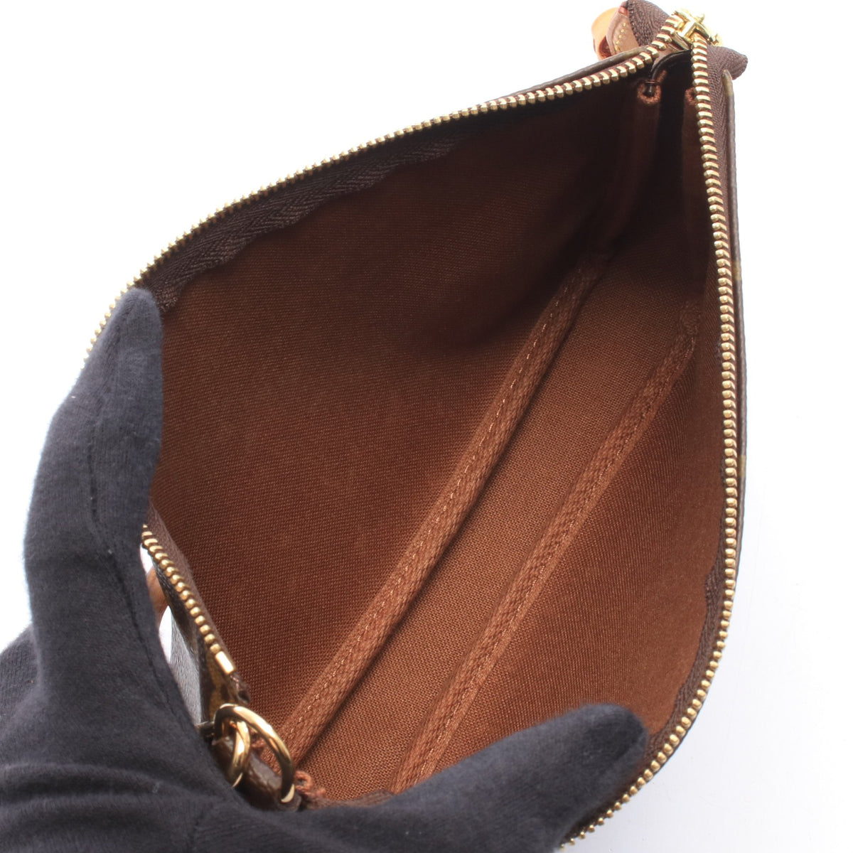 ポシェットアクセソワール モノグラム ハンドバッグ PVC レザー ブラウン ルイヴィトン バッグ LOUIS VUITTON