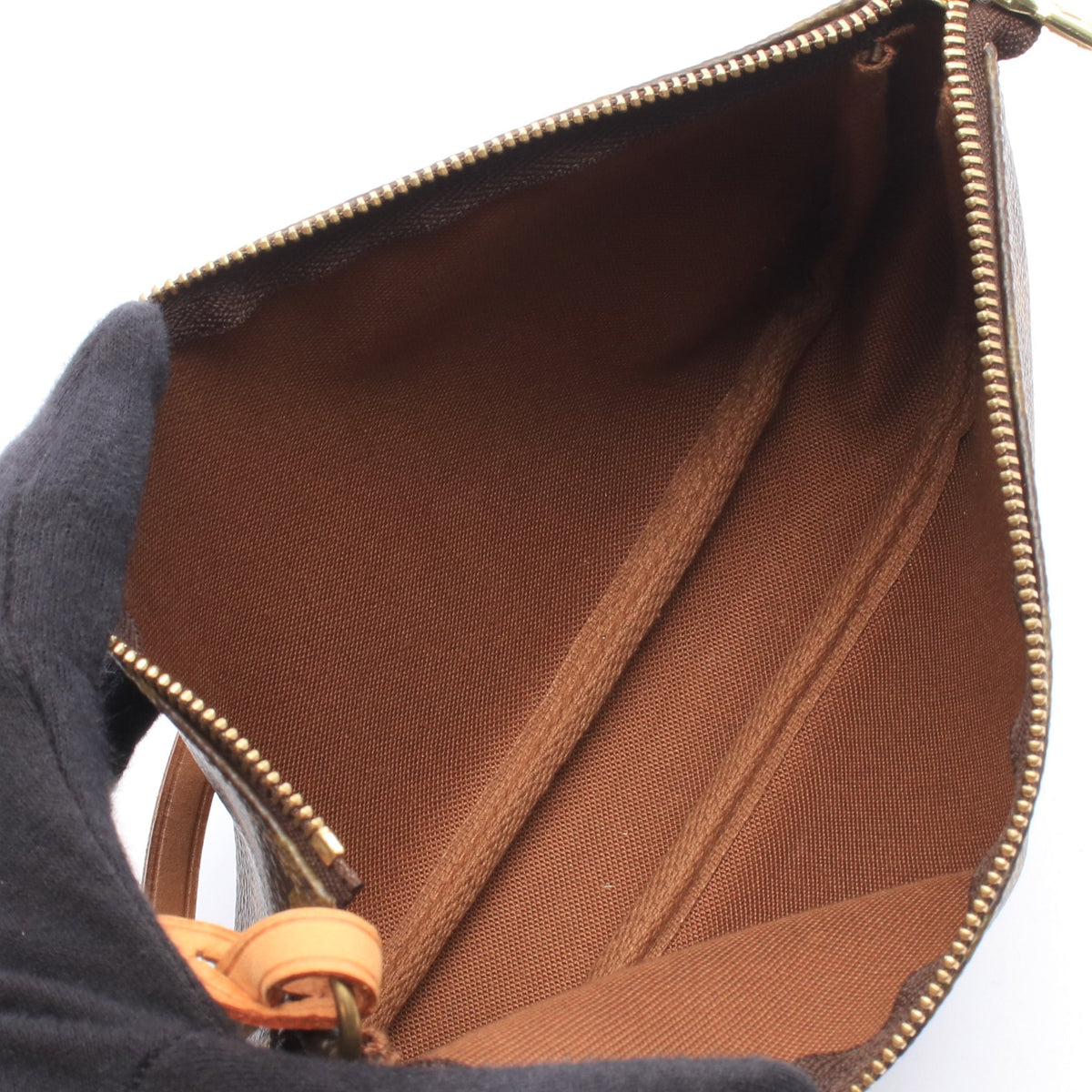 ポシェットアクセソワール モノグラム ハンドバッグ PVC レザー ブラウン ルイヴィトン バッグ LOUIS VUITTON