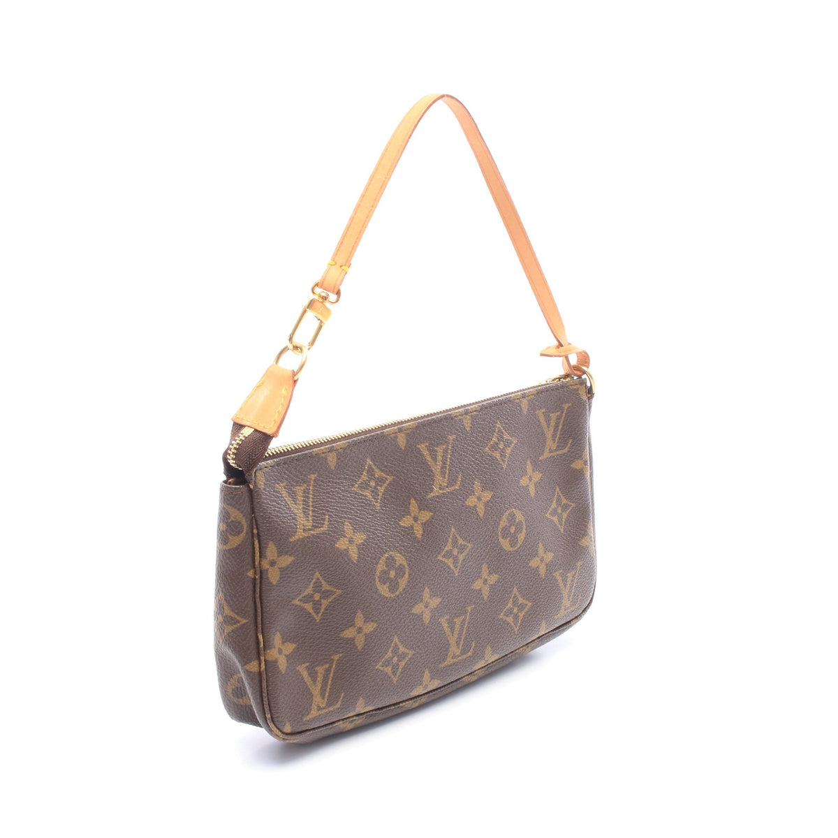 ポシェットアクセソワール モノグラム ハンドバッグ PVC レザー ブラウン ルイヴィトン バッグ LOUIS VUITTON