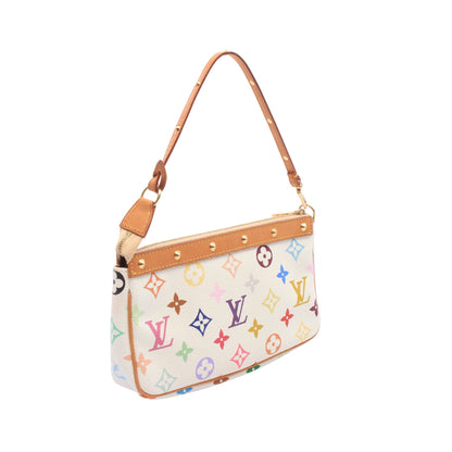 ポシェットアクセソワール モノグラムマルチカラー ブロン ハンドバッグ PVC レザー ホワイト ルイヴィトン バッグ LOUIS VUITTON
