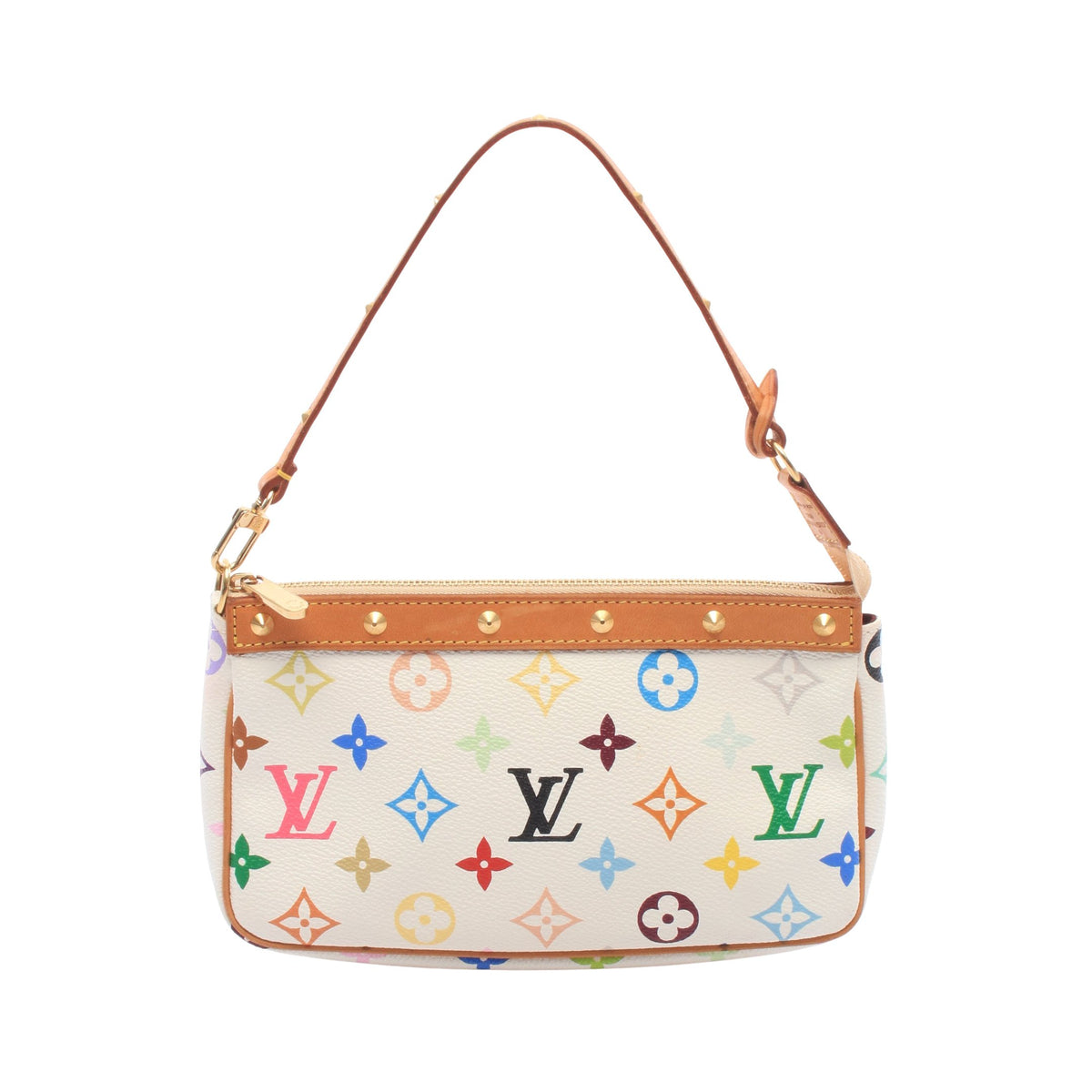 ポシェットアクセソワール モノグラムマルチカラー ブロン ハンドバッグ PVC レザー ホワイト ルイヴィトン バッグ LOUIS VUITTON