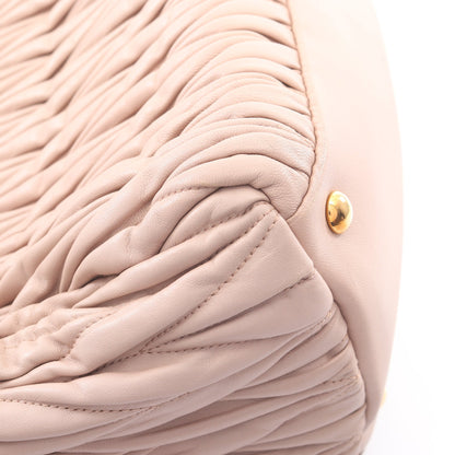 マテラッセ 2WAY ハンドバッグ レザー ピンクベージュ ミュウミュウ バッグ miu miu