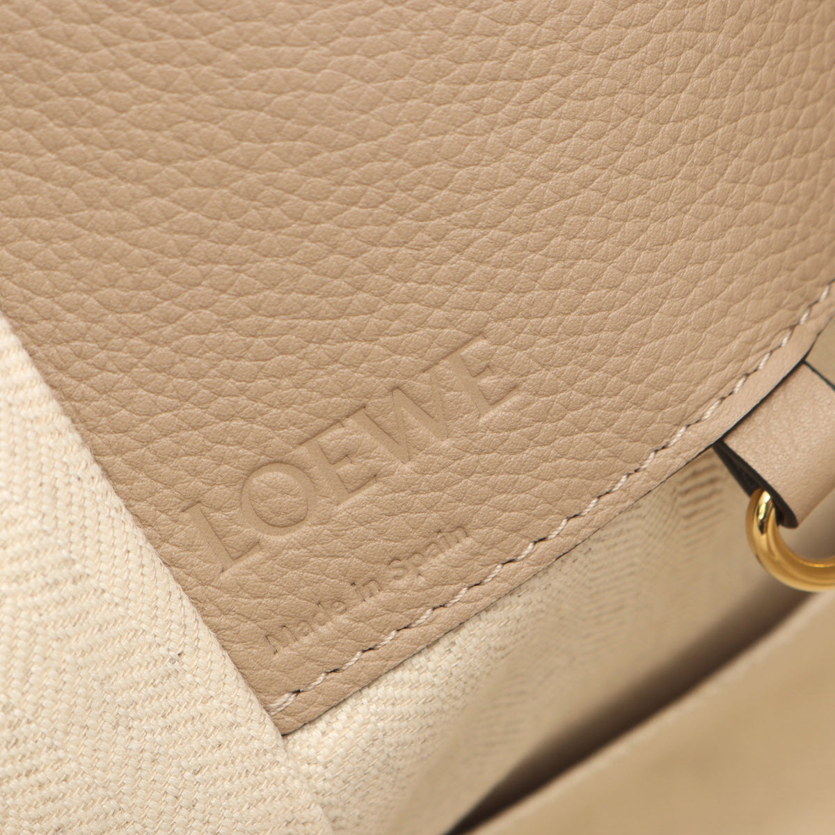 ハンモックバッグ スモール 2WAY ハンドバッグ レザー ベージュ グレーブラウン ロエベ バッグ LOEWE