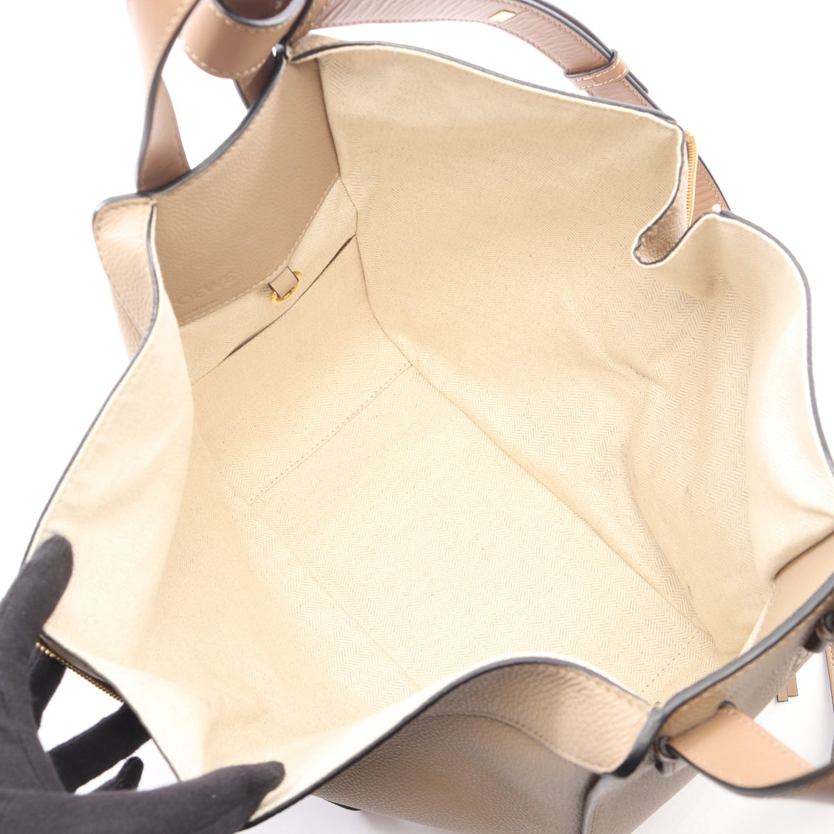 ハンモックバッグ スモール 2WAY ハンドバッグ レザー ベージュ グレーブラウン ロエベ バッグ LOEWE