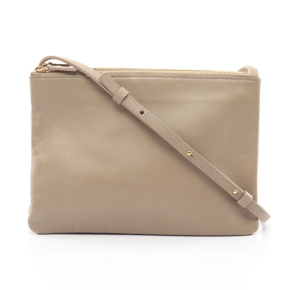 TRIO LARGE トリオ ラージ ショルダーバッグ レザー グレーベージュ セリーヌ バッグ CELINE