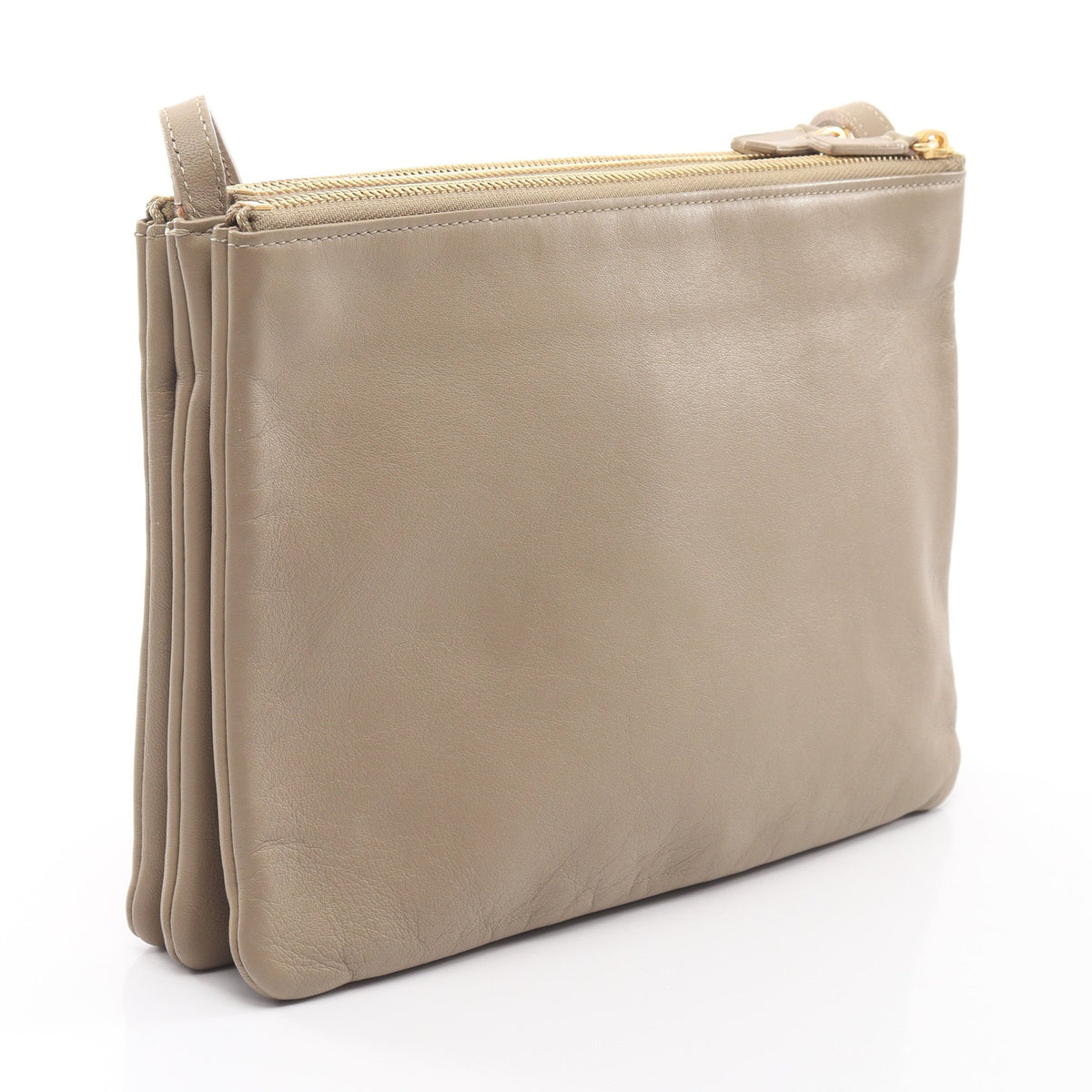 TRIO LARGE トリオ ラージ ショルダーバッグ レザー グレーベージュ セリーヌ バッグ CELINE