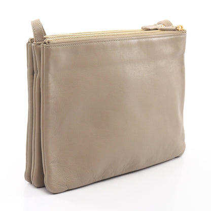 TRIO LARGE トリオ ラージ ショルダーバッグ レザー グレーベージュ セリーヌ バッグ CELINE