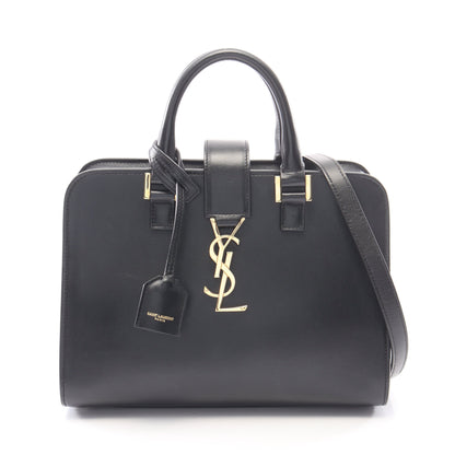 YSLライン ベイビー モノグラム カバス 2WAY ハンドバッグ レザー ブラック サンローランパリ バッグ SAINT LAURENT PARIS