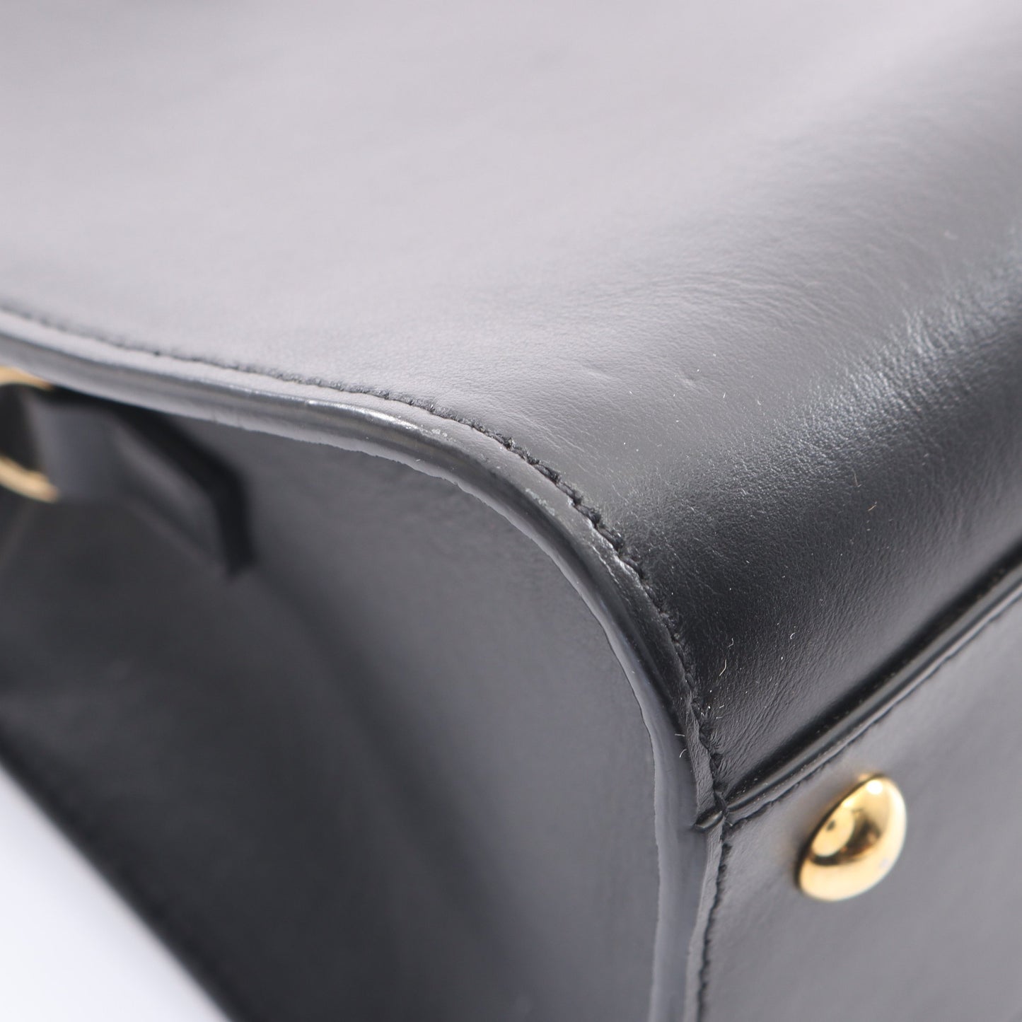 YSLライン ベイビー モノグラム カバス 2WAY ハンドバッグ レザー ブラック サンローランパリ バッグ SAINT LAURENT PARIS