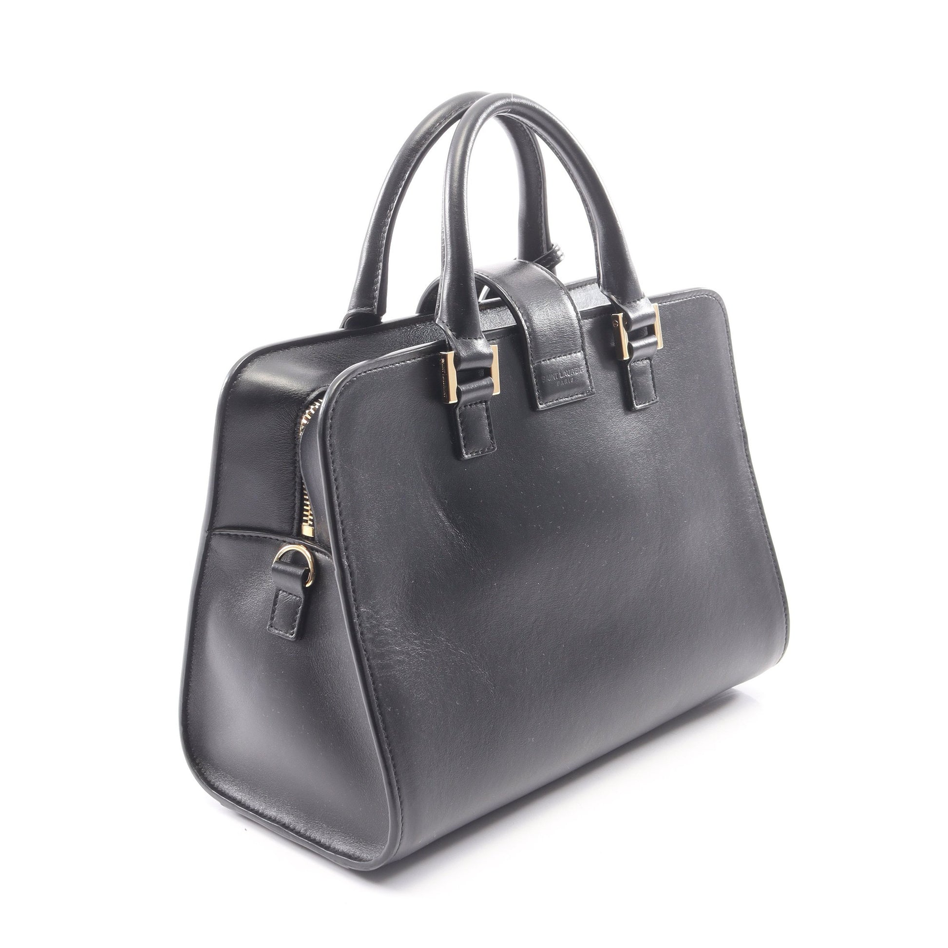 YSLライン ベイビー モノグラム カバス 2WAY ハンドバッグ レザー ブラック サンローランパリ バッグ SAINT LAURENT PARIS