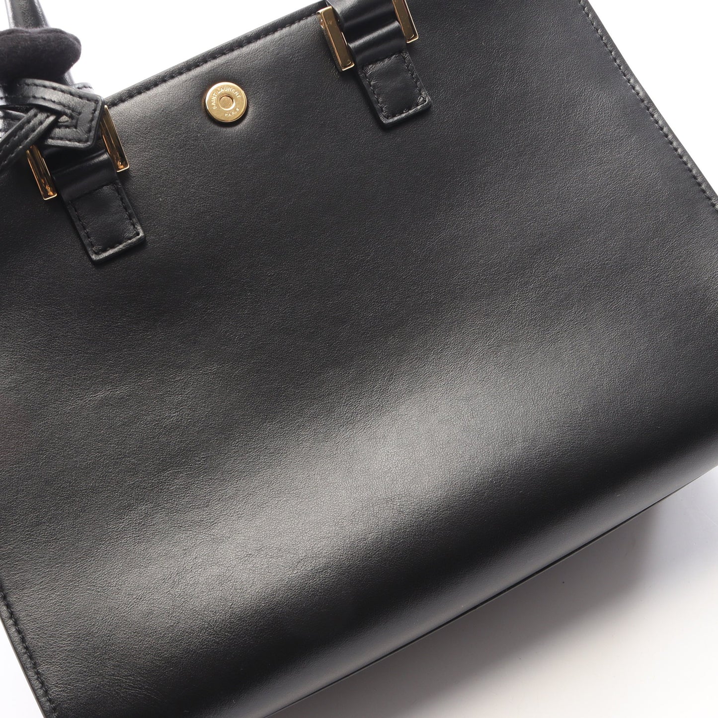 YSLライン ベイビー モノグラム カバス 2WAY ハンドバッグ レザー ブラック サンローランパリ バッグ SAINT LAURENT PARIS