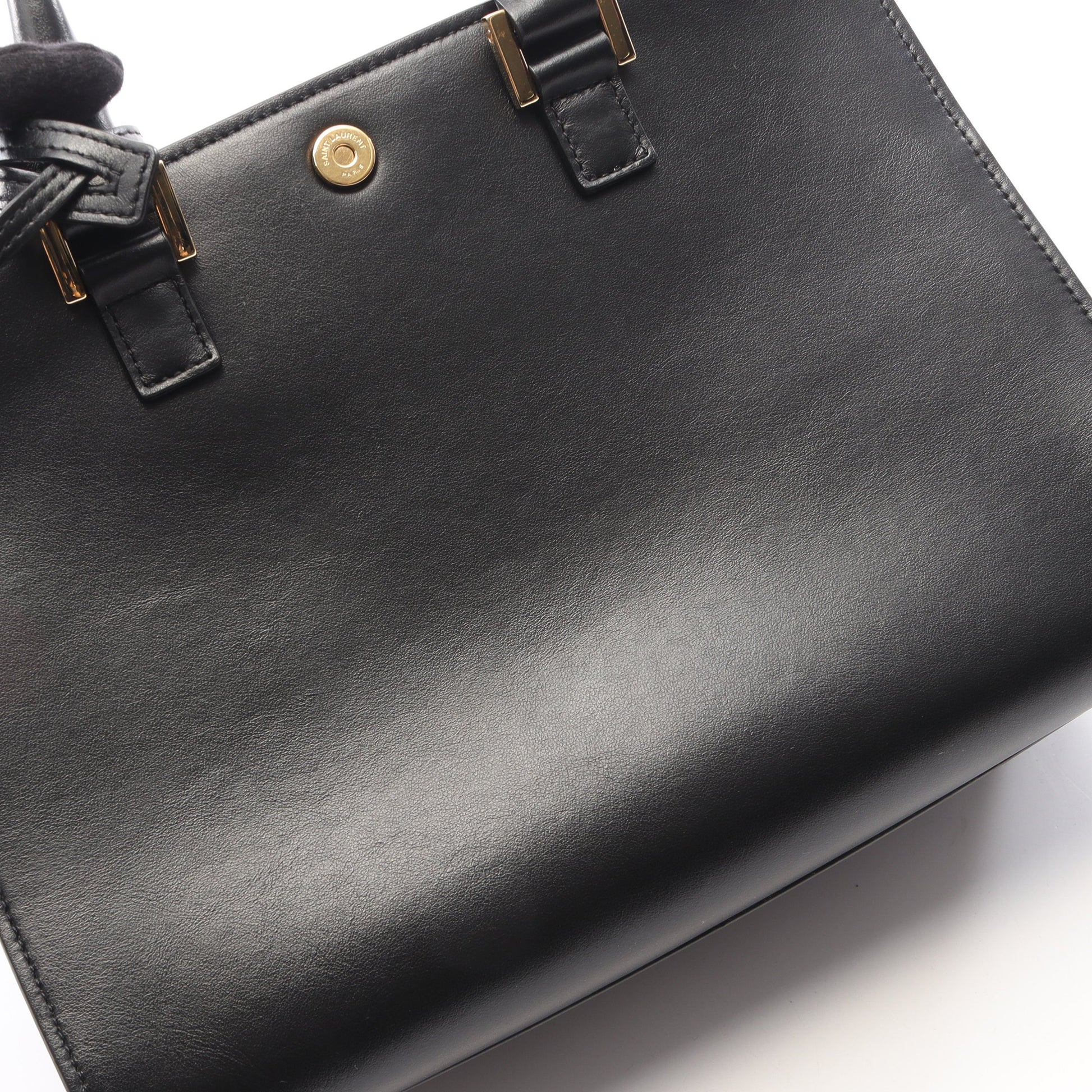 YSLライン ベイビー モノグラム カバス 2WAY ハンドバッグ レザー ブラック サンローランパリ バッグ SAINT LAURENT PARIS