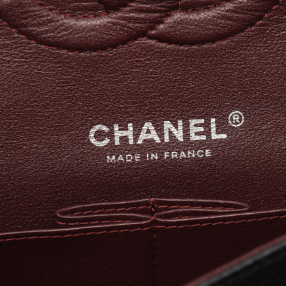 マトラッセ Wフラップ Wチェーンショルダーバッグ キャビアスキン ブラック シルバー金具 シャネル バッグ CHANEL
