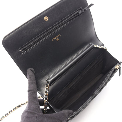 ボーイシャネル チェーンウォレット ラムスキン ブラック シャンパンゴールド ゴールド金具 シャネル バッグ CHANEL