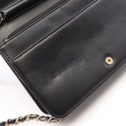 ボーイシャネル チェーンウォレット ラムスキン ブラック シャンパンゴールド ゴールド金具 シャネル バッグ CHANEL
