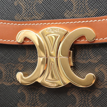 クラシック トリオンフバッグ ショルダーバッグ PVC レザー ブラウン ブラック セリーヌ バッグ CELINE