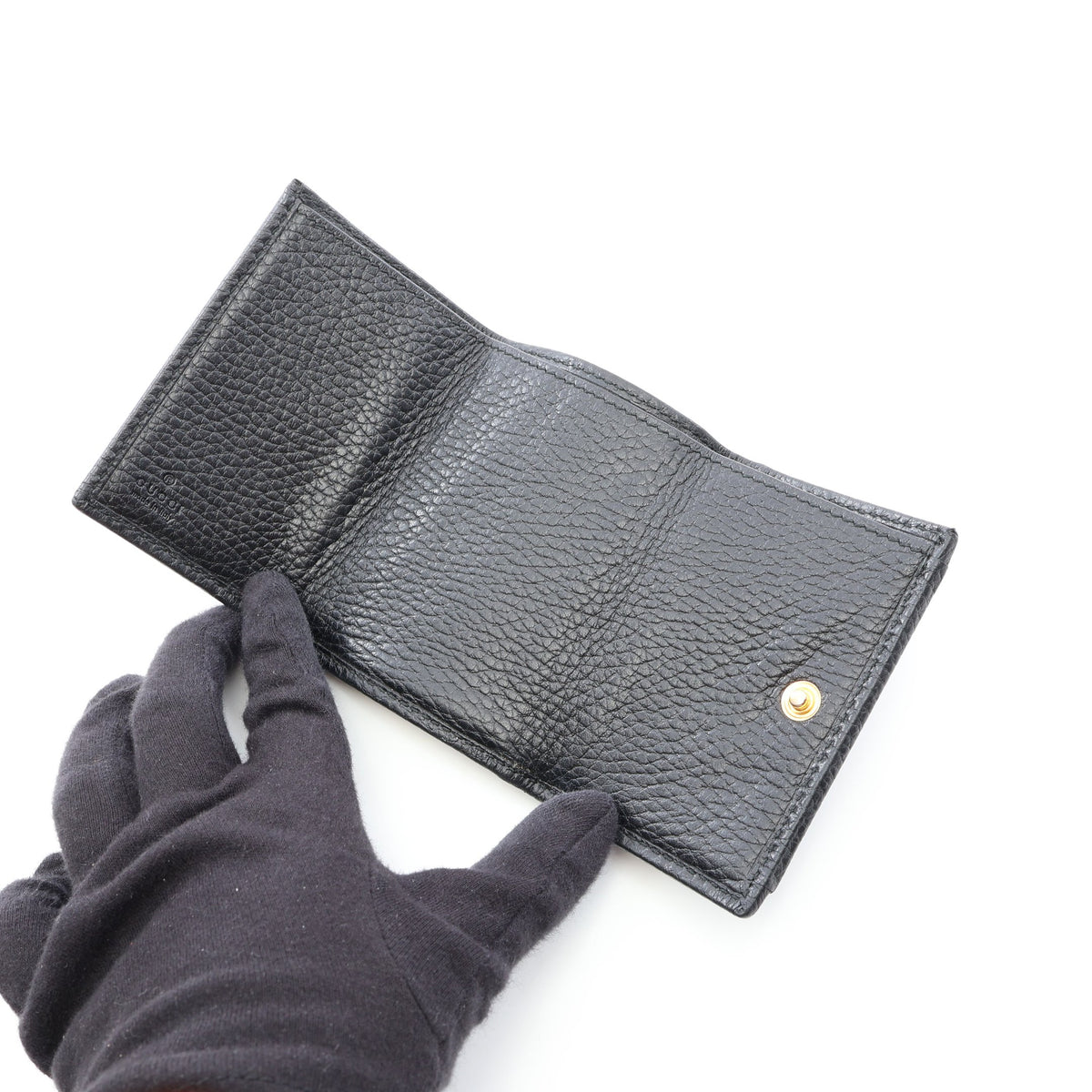 プチ マーモント 三つ折り財布 レザー ブラック グッチ 財布・小物 GUCCI