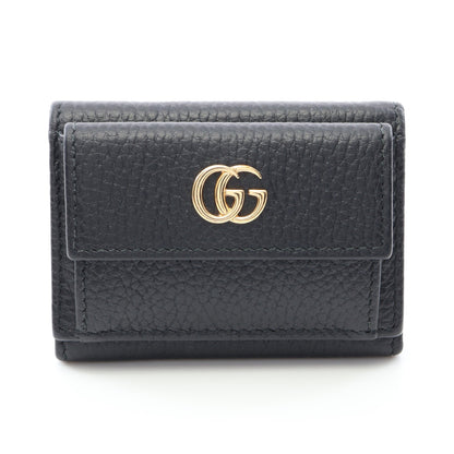プチ マーモント 三つ折り財布 レザー ブラック グッチ 財布・小物 GUCCI