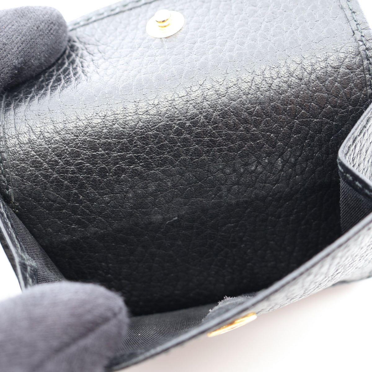 プチ マーモント 三つ折り財布 レザー ブラック グッチ 財布・小物 GUCCI