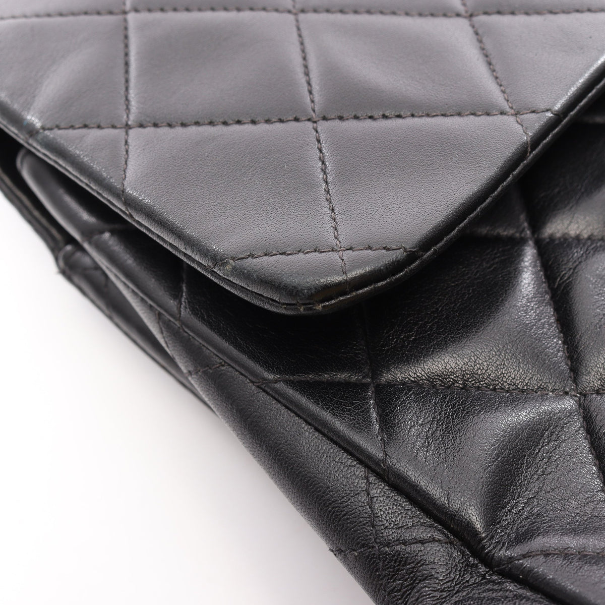 デカマトラッセ34 シングルフラップ Wチェーンショルダーバッグ ラムスキン ブラック ゴールド金具 シャネル バッグ CHANEL