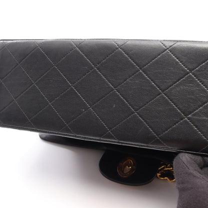 デカマトラッセ34 シングルフラップ Wチェーンショルダーバッグ ラムスキン ブラック ゴールド金具 シャネル バッグ CHANEL