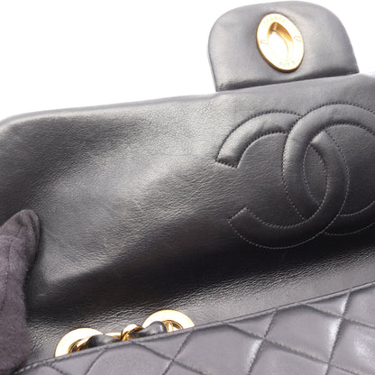 デカマトラッセ34 シングルフラップ Wチェーンショルダーバッグ ラムスキン ブラック ゴールド金具 シャネル バッグ CHANEL