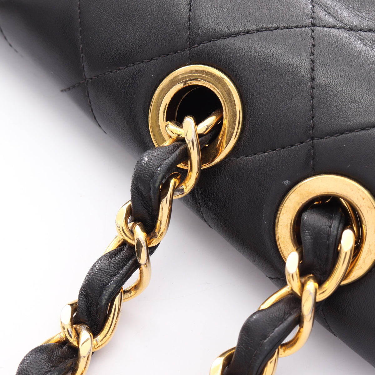 デカマトラッセ34 シングルフラップ Wチェーンショルダーバッグ ラムスキン ブラック ゴールド金具 シャネル バッグ CHANEL