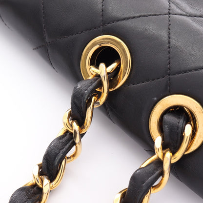 デカマトラッセ34 シングルフラップ Wチェーンショルダーバッグ ラムスキン ブラック ゴールド金具 シャネル バッグ CHANEL