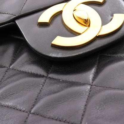 デカマトラッセ34 シングルフラップ Wチェーンショルダーバッグ ラムスキン ブラック ゴールド金具 シャネル バッグ CHANEL