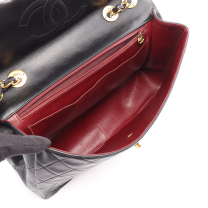 デカマトラッセ34 シングルフラップ Wチェーンショルダーバッグ ラムスキン ブラック ゴールド金具 シャネル バッグ CHANEL