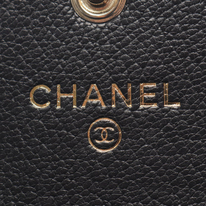 ココマーク コインケース レザー ブラック ゴールド金具 シャネル 財布・小物 CHANEL